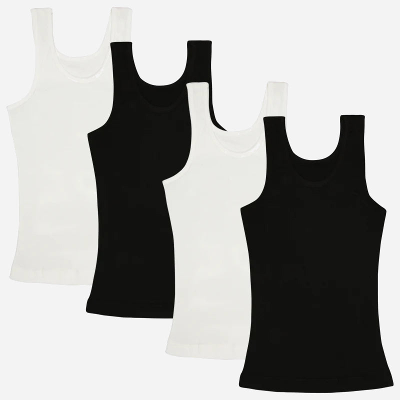 Bodycare Girls Round Neck Sleeveless Vest Pack Of 4