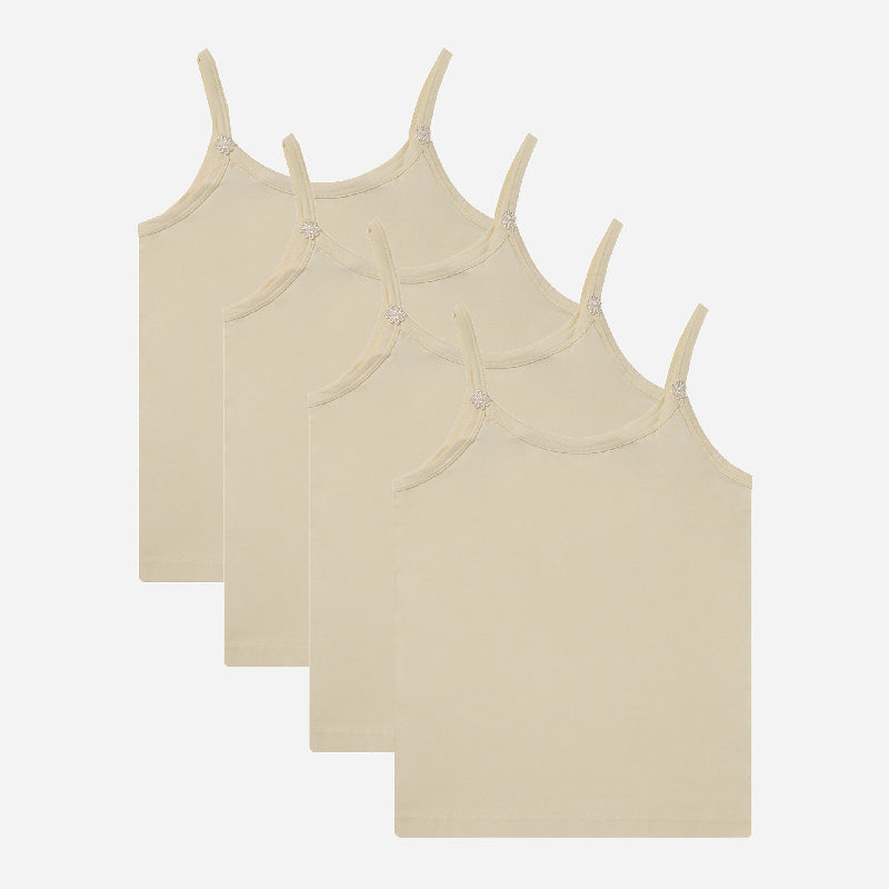 Dyca Girls Sleeveless Solid Vest Pack Of 4