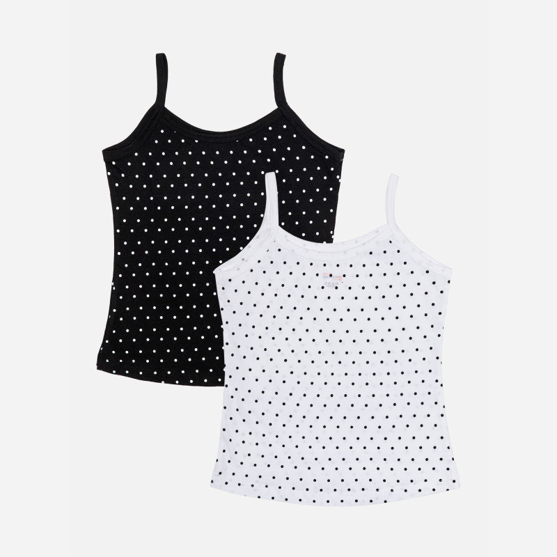Bodycare Girls Vest Dori Neck | Regular Fit | 100% Cotton |Sleeveless Solid Assorted Pack Of 2