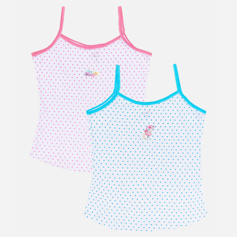 Bodycare Girls Vest Dori Neck | Regular Fit |Sleeveless | 100% Cotton |Solid Assorted Pack Of 2