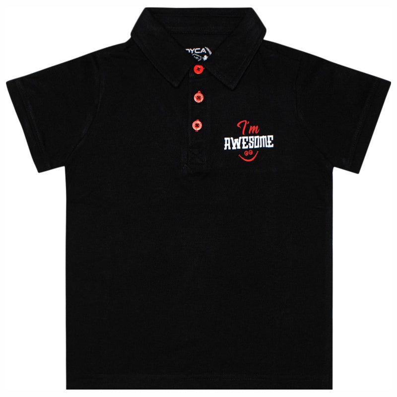 DYCA Boys Polo Neck Half Sleeves Solid Tshirt