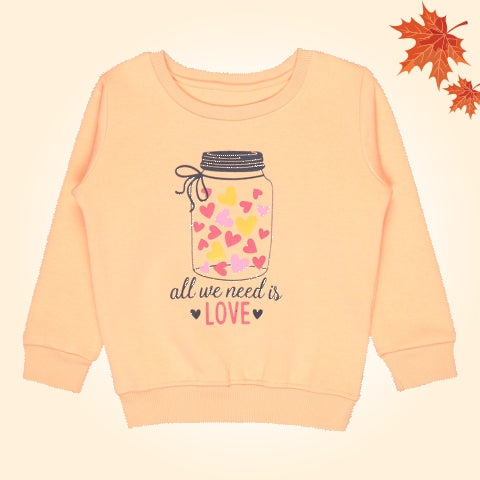 Bodycare Girls Fleece Round Neck Full Sleeves Sweat Shirt