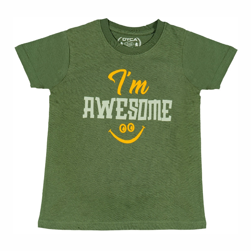 Dyca Boys Round Neck Half Sleeves Solid Tshirt