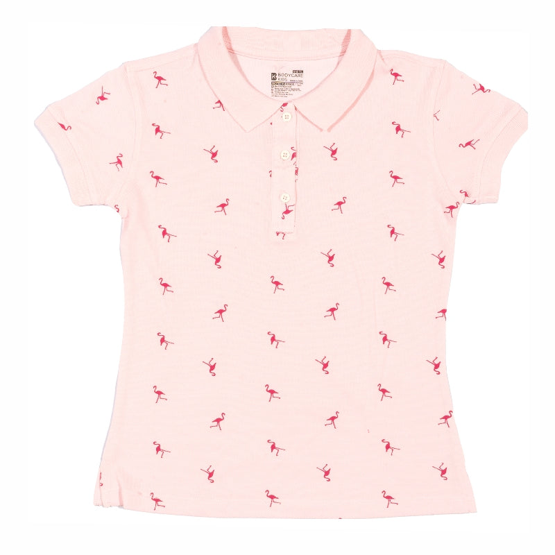 Bodycare Girls Polo Neck Half Sleeves Printed Tshirt