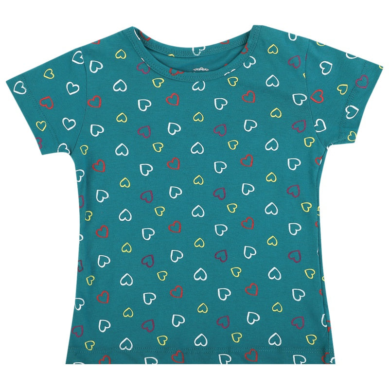 DYCA Girls Round Neck Half Sleeves T-Shirt