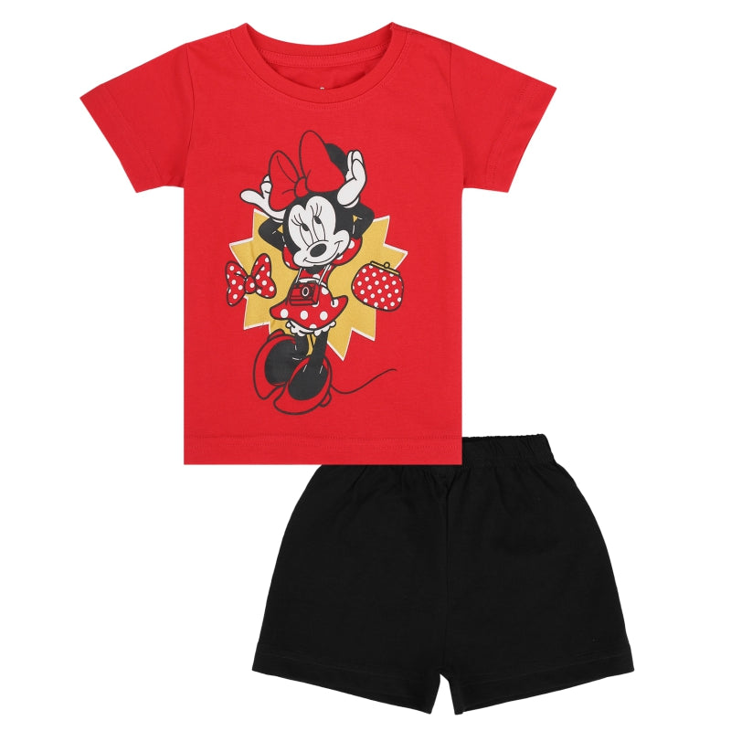Bodycare Minnie & Friends Girls Cotton Sets Round Neck Half Sleeves Solid