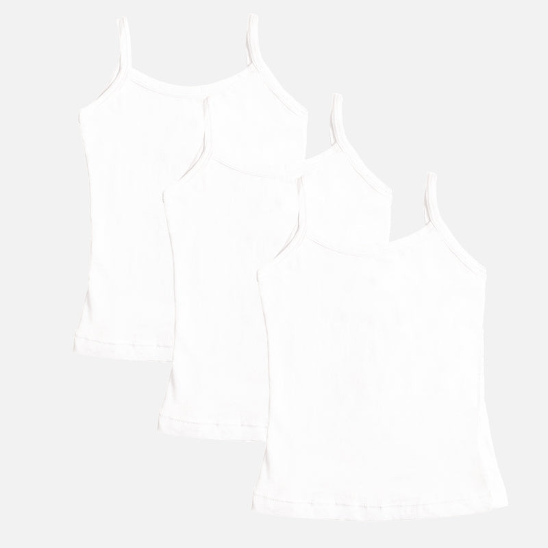 Bodycare Girls Vest Round Neck Sleeveless Solid Pack Of 3