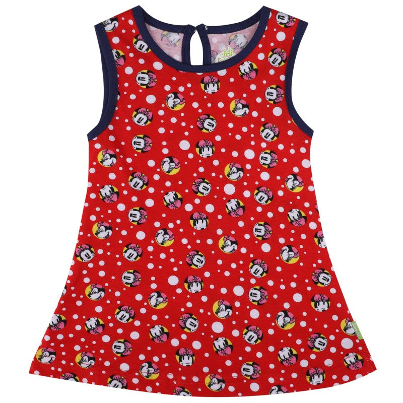 Bodycare Minnie & Friends Girls Cotton Frock Round Neck Half Sleeves