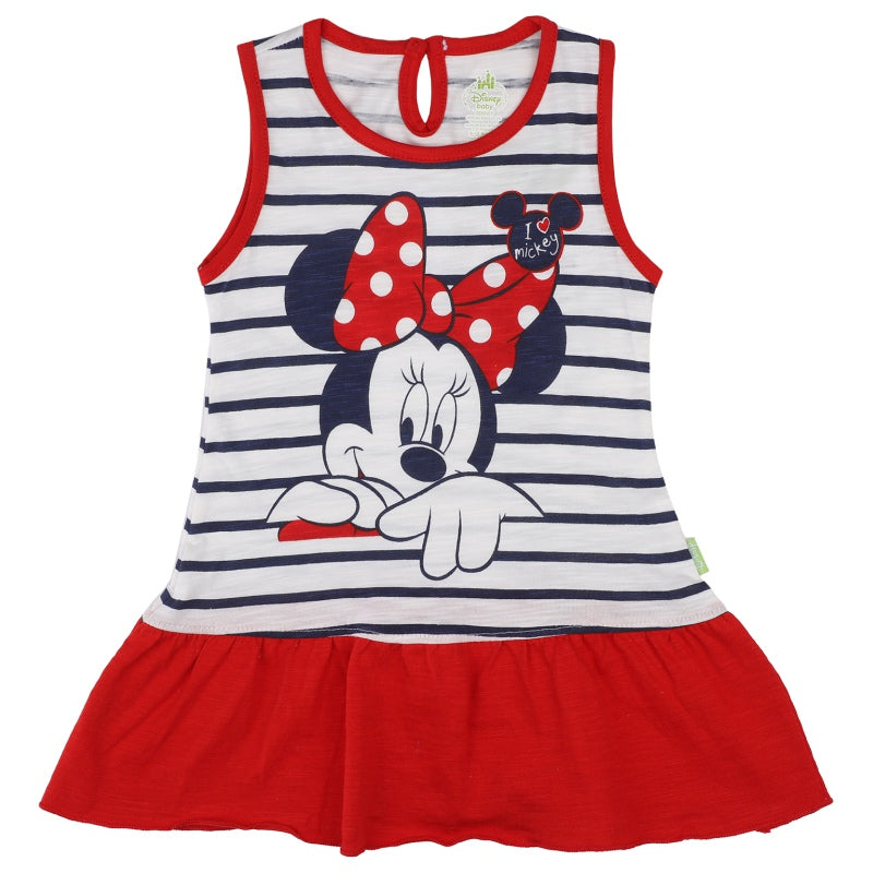 Bodycare Minnie & Friends Girls Cotton Frock Round Neck Sleeveless