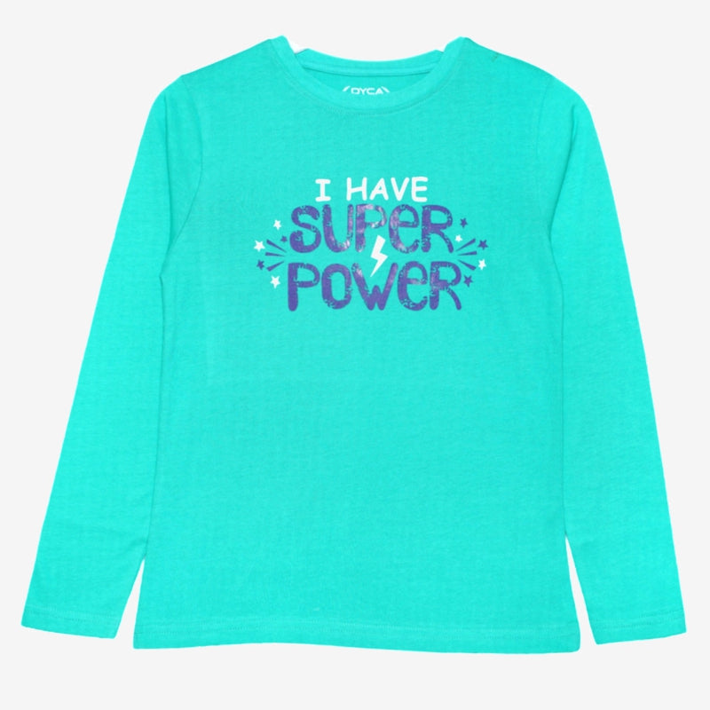 Dyca Boys Tshirt Round Neck Full Sleeves - Cyan