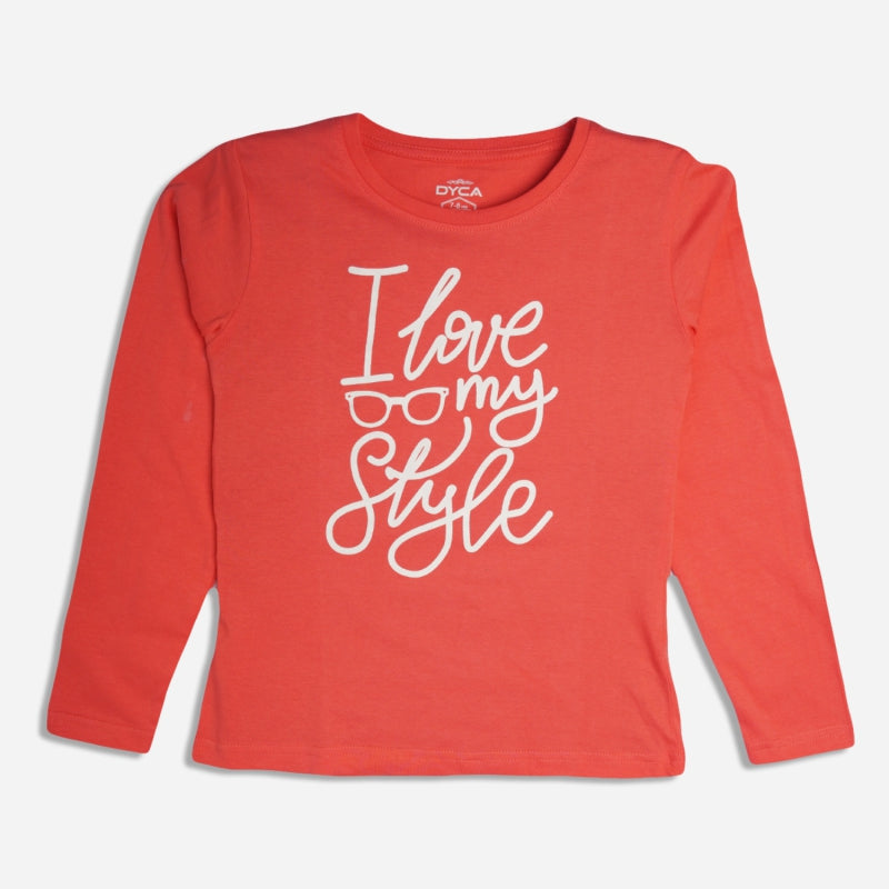 Dyca Girls Tshirt Round Neck Full Sleeves Solid