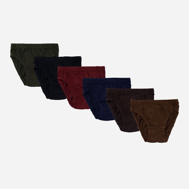 Dyca Boys Solid Briefs Pack Of 6