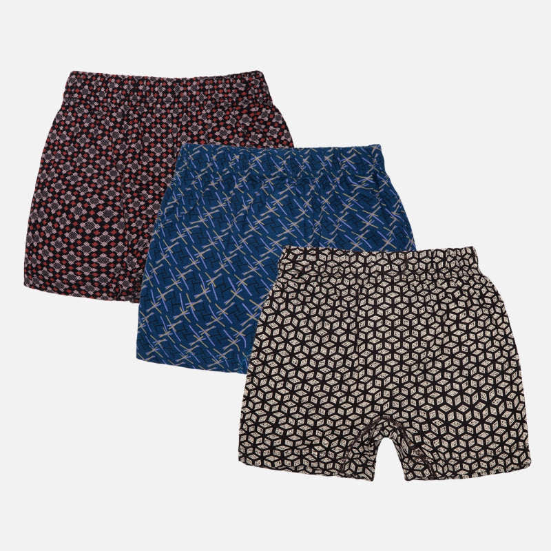 DYCA Boys Trunk Self Design Pack Of 3 - Assorted