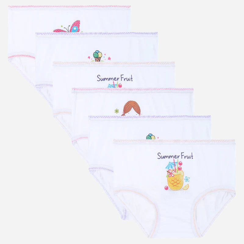 DYCA Girls Cotton Printed Panty Pack Of 6