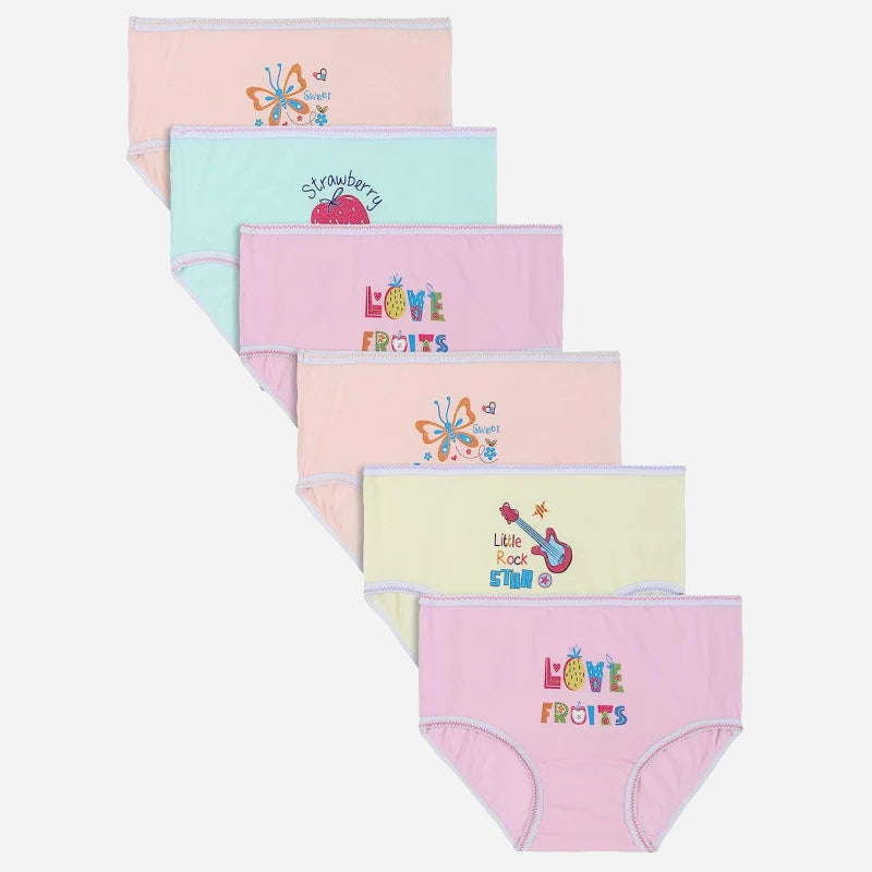 DYCA Girls Cotton Panty Solid Pack Of 6