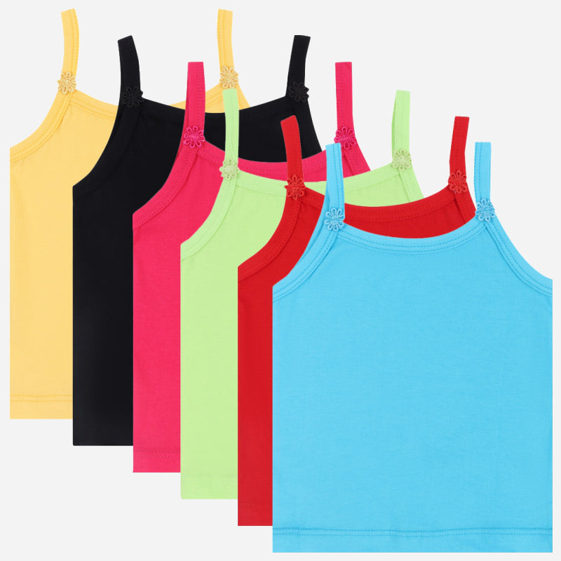DYCA Girls Vest Dori Neck Sleeveless Pack Of 6