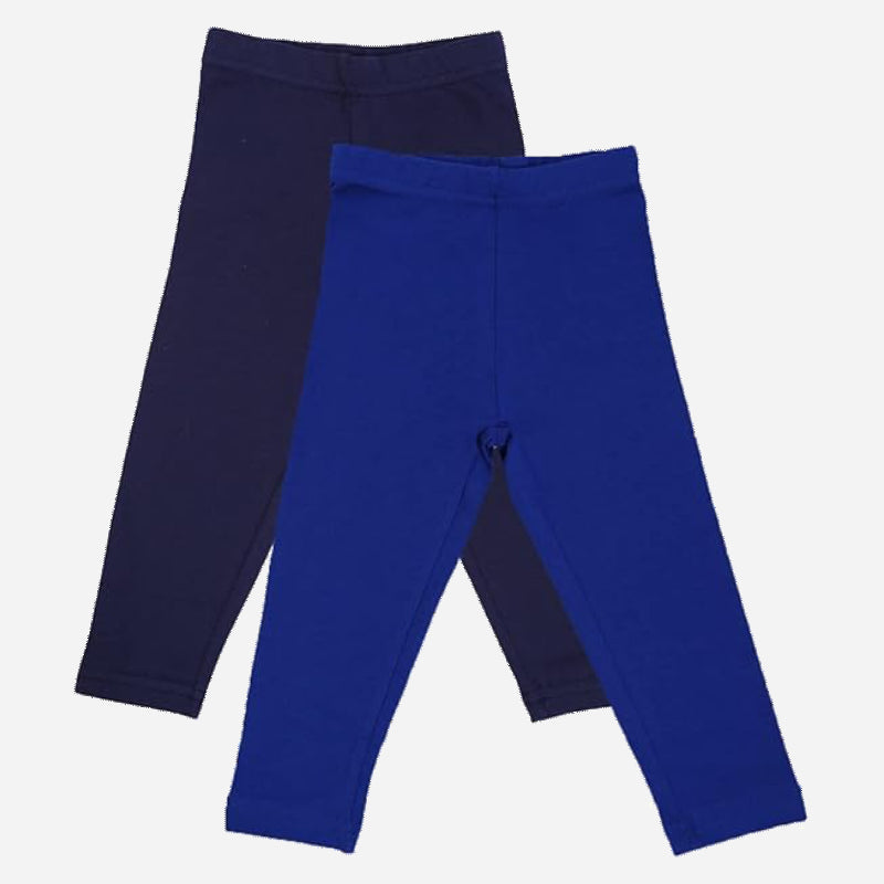 Bodycare Girls Leggings Pack Of 2 -Navy & R.Blue