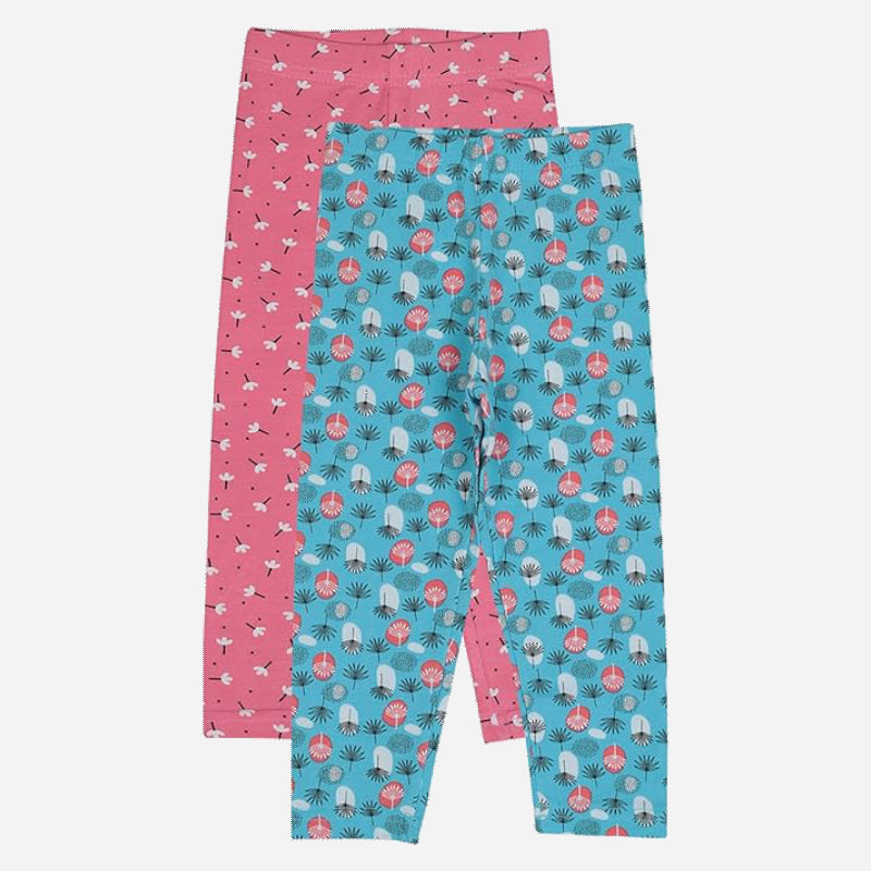 Bodycare Girls Leggings Pack Of 2 - Light Blue & Light Pink