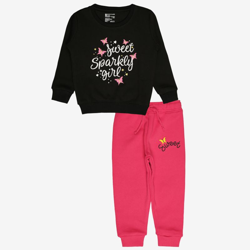 Bodycare Girls Sets Round Neck Full Sleeves - Black