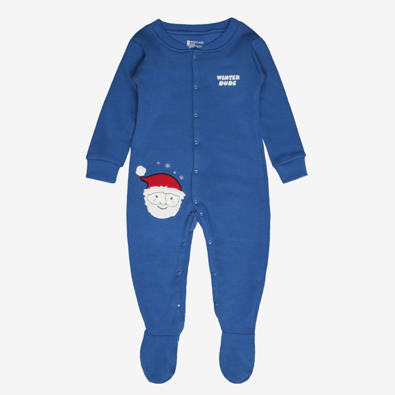 Bodycare Boys Romper Round Neck Full Sleeves Solid - Royal Blue
