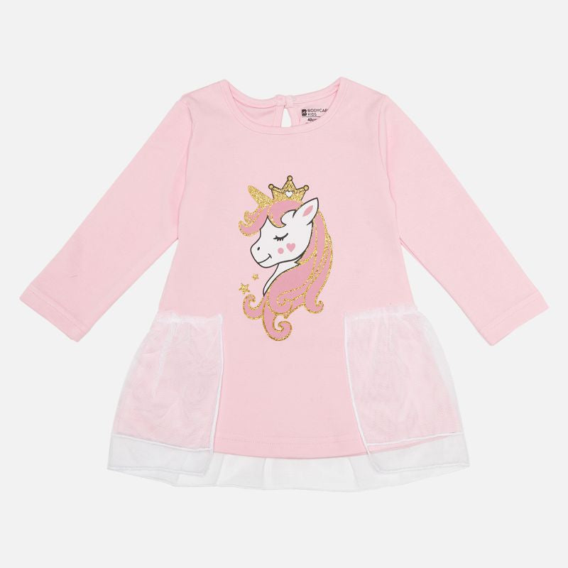Bodycare Girls Frock Solid - Pink Baby
