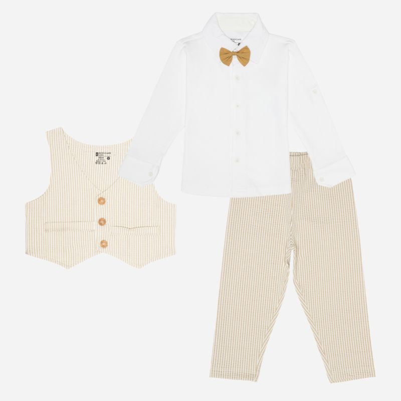Bodycare Boys Set with Jacket - White & Beige