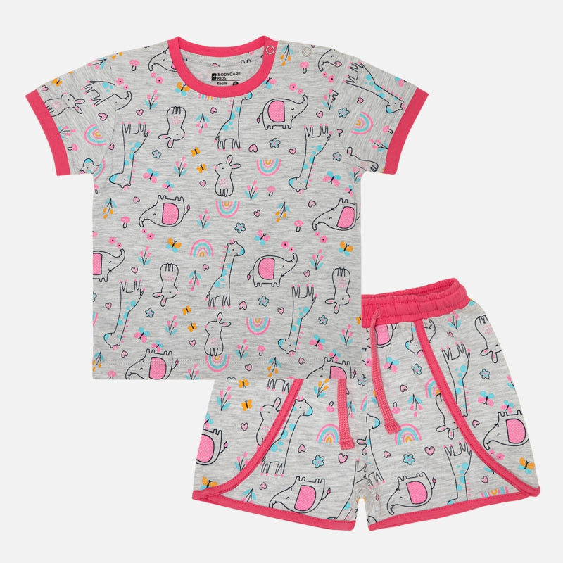 Bodycare Girls Night Suit - Melange Acru