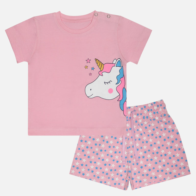 Bodycare Girls Night Suit - Pink Baby
