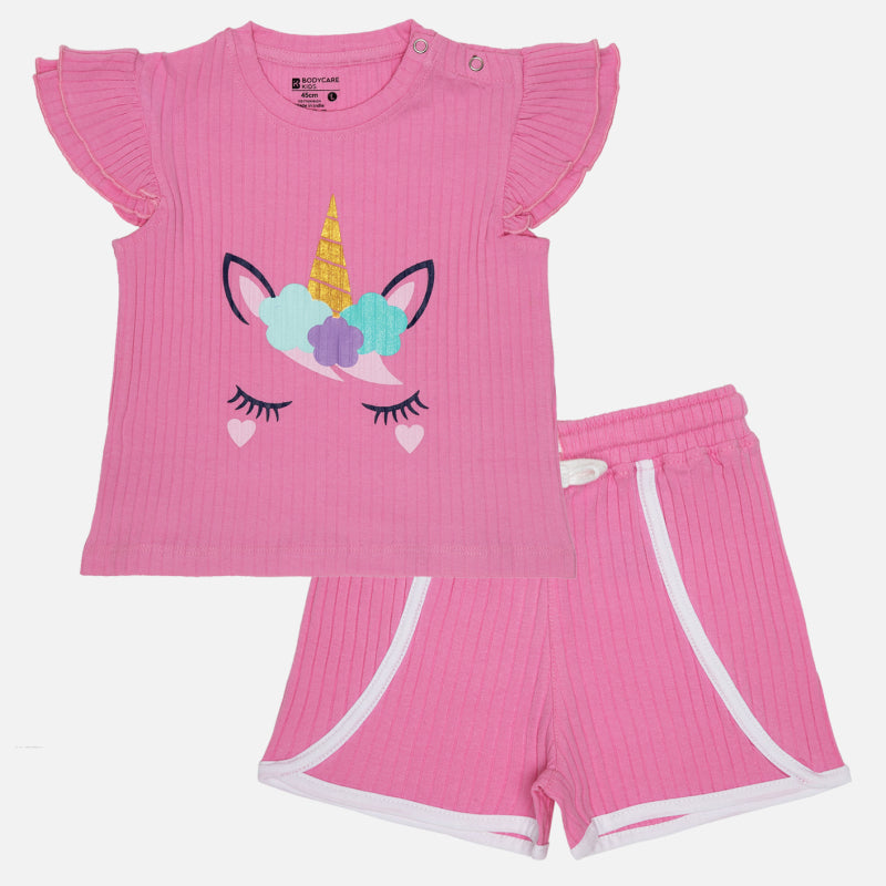 Bodycare Girls Night Suit - Flamingo