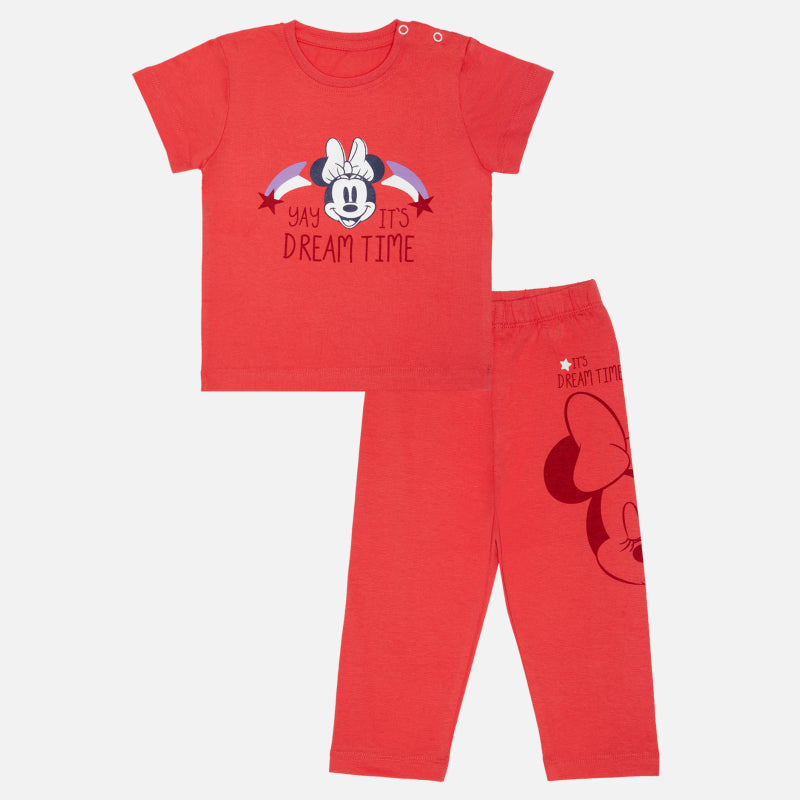 Bodycare Minnie & Friends Girls Night Suit - Coral Candy