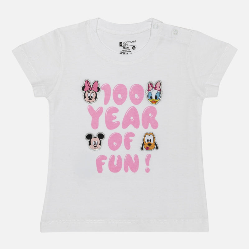 Bodycare Minnie & Friends Girls Tshirt Solid - White