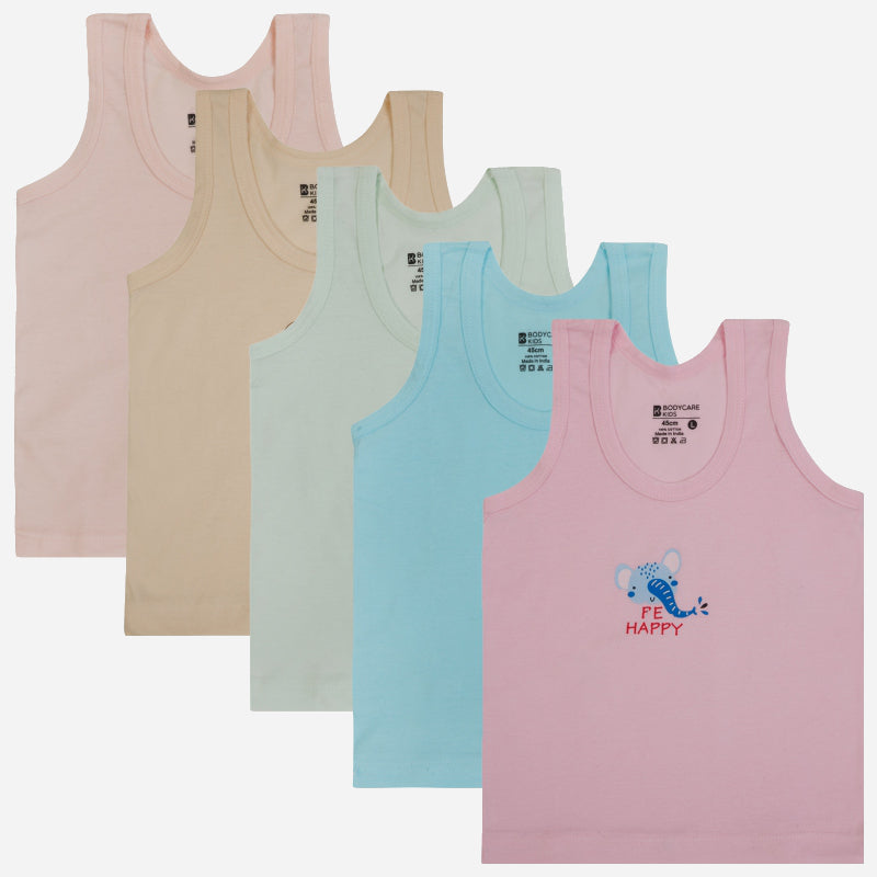 Bodycare Boys Round Neck Sleeveless Vest Pack Of 5