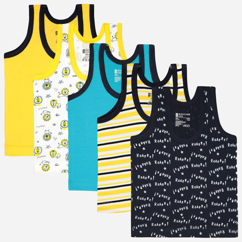 Bodycare Boys Round Neck Sleeveless Vest Pack Of 5