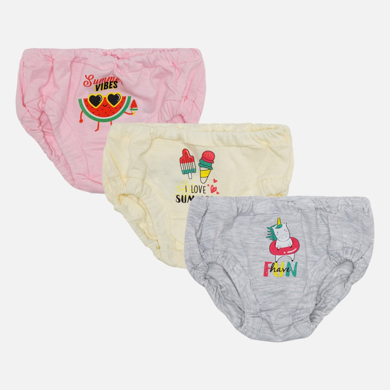 Bodycare Girls Panties Solid Pack of 3 - Assorted