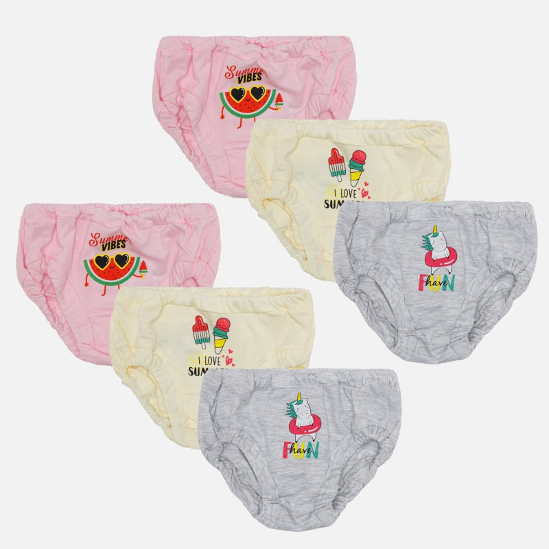 Bodycare Girls Panties Solid Pack of 6 - Assorted
