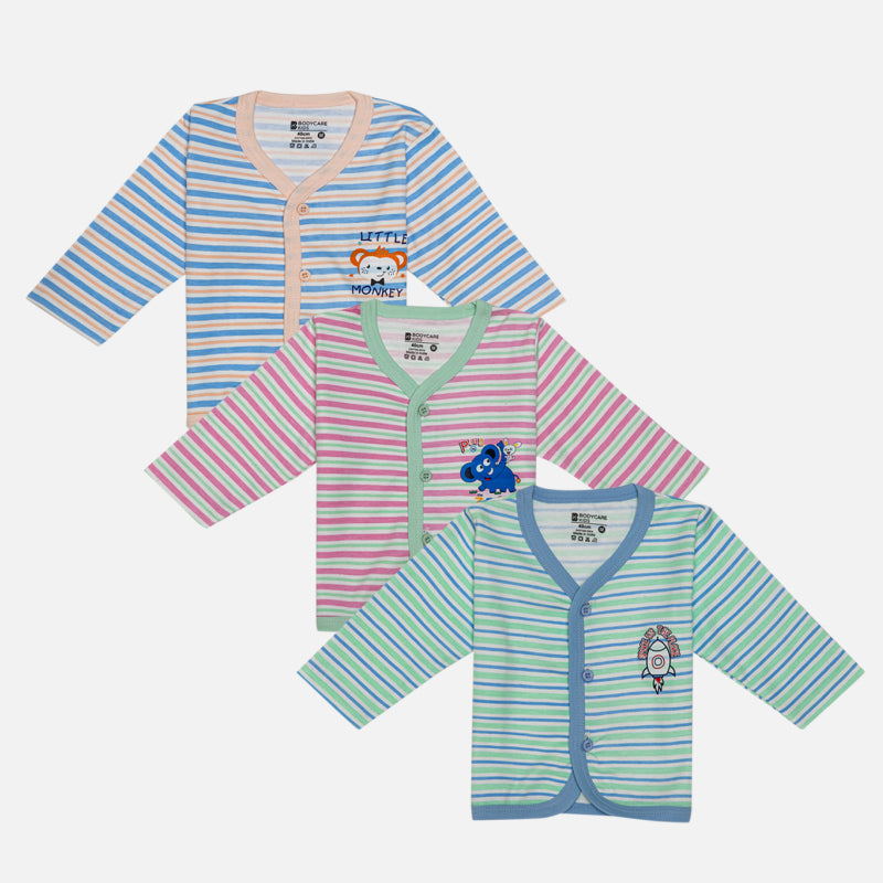 Bodycare Baby Front Open Top Front Open White pack Of 3