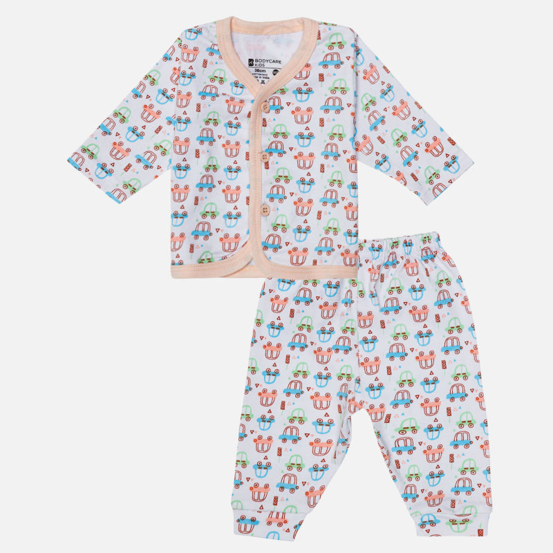 Bodycare Baby Pajami Suit Front Open Full Sleeves Assorted