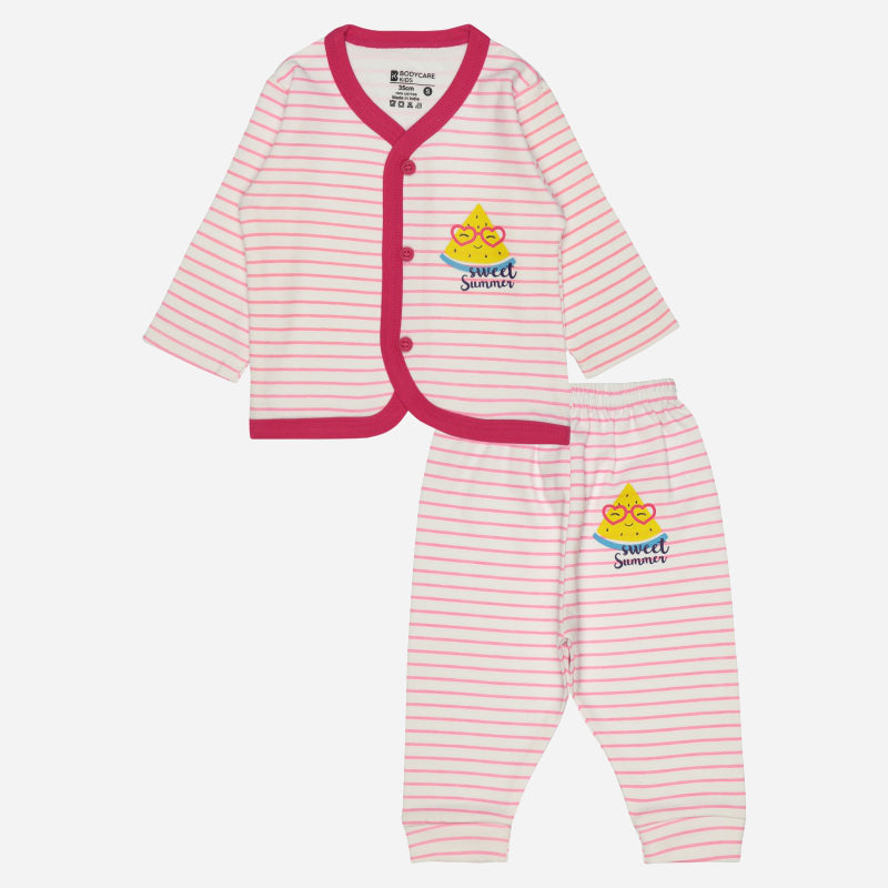 Bodycare Unisex Full Sleeves Striped Top & Pajami Set