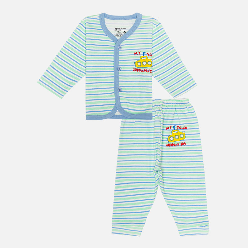 Bodycare Baby Front Open Full Sleeves Lavender & Green