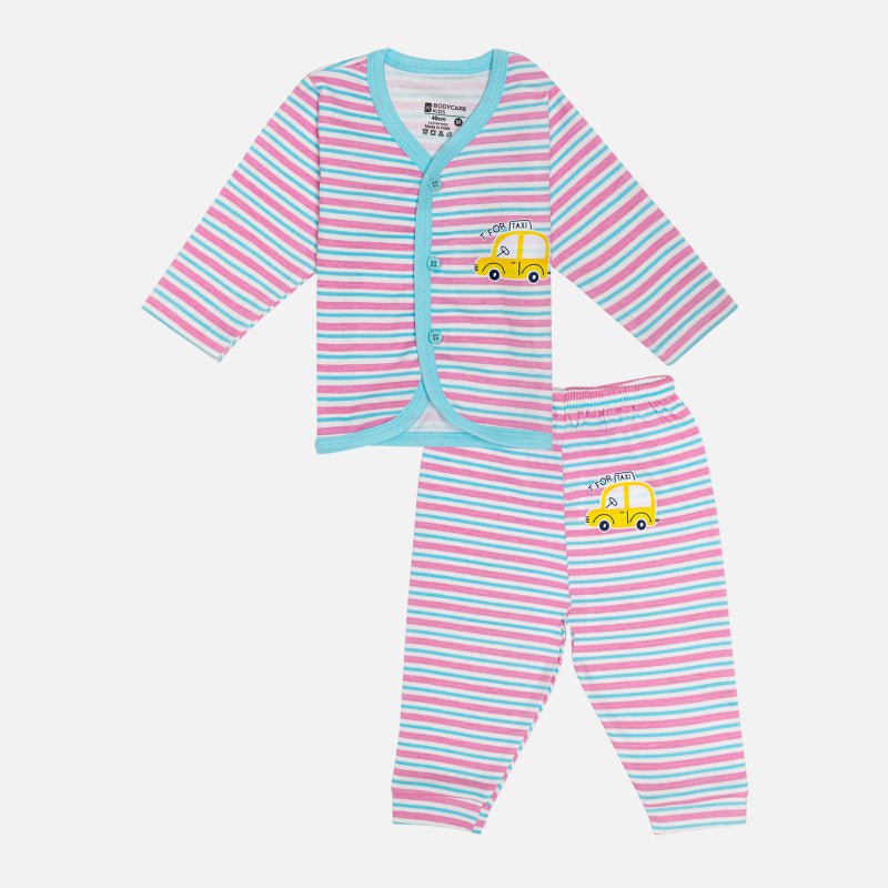 Bodycare Baby Front Open Full Sleeves Sky & Pink