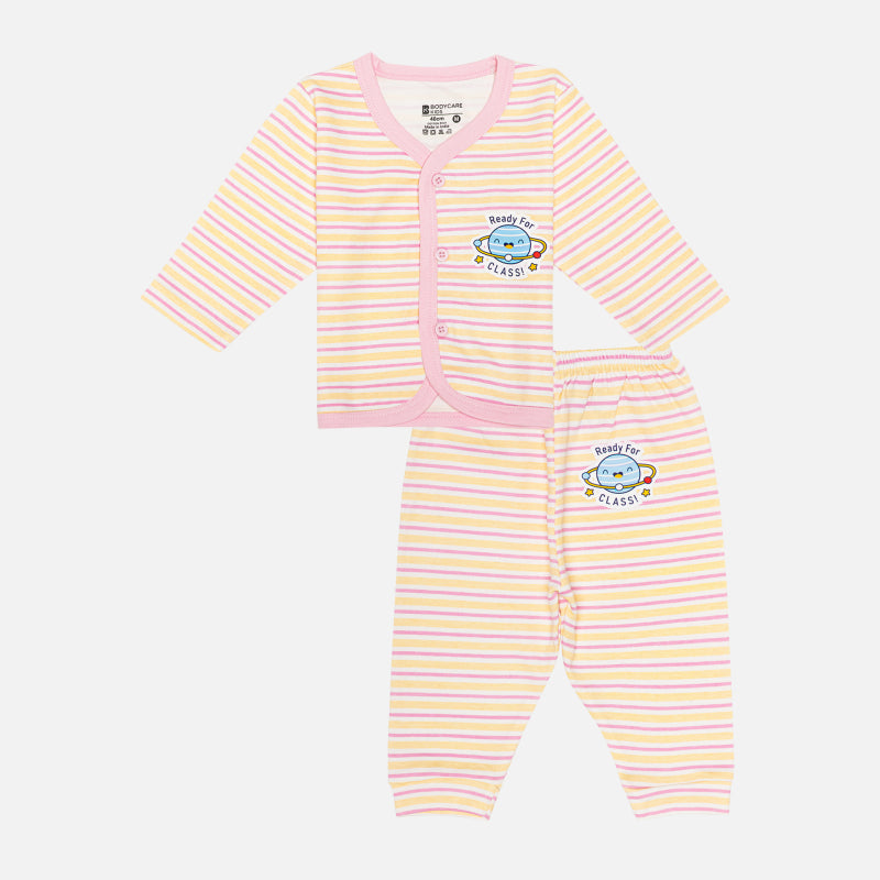 Bodycare Baby Front Open Full Sleeves Pink & Yellow