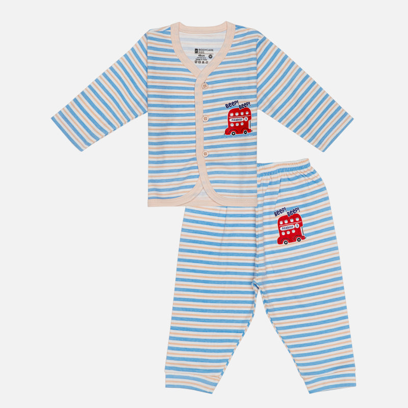 Bodycare Baby Front Open Full Sleeves Peach & Blue