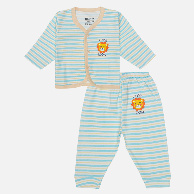 Bodycare Baby Front Open Full Sleeves Yellow & Sky
