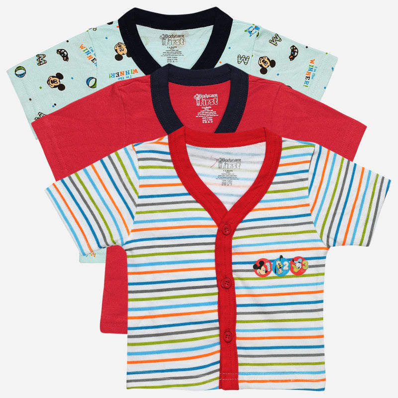 Bodycare Mickey & Friends Boys Vest Round Necks Half Sleeves Pack Of 3