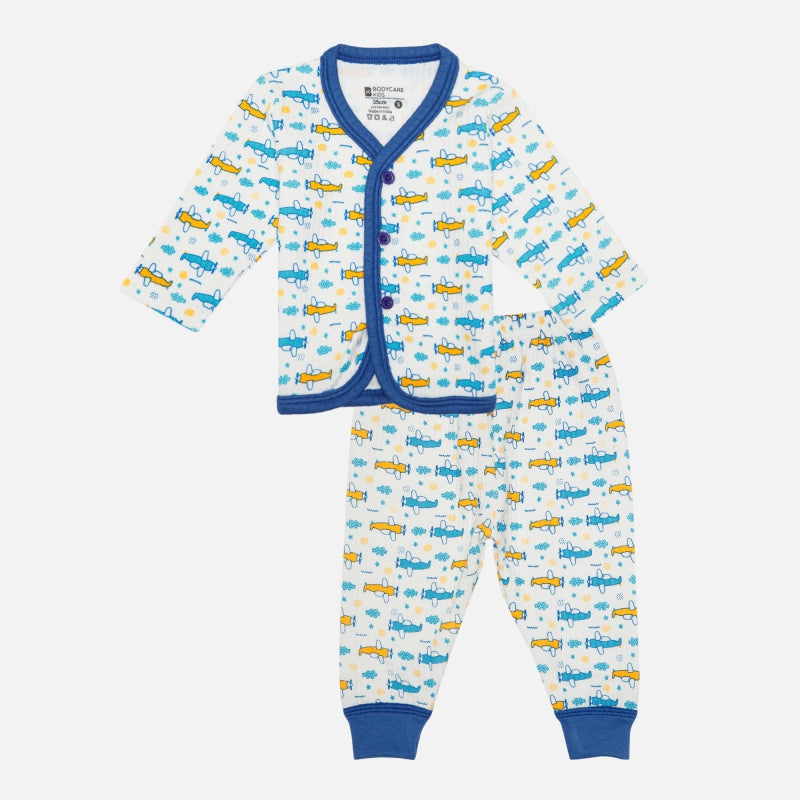Bodycare Unisex Baby Thermal Suit Front Open Full Sleeves - Assorted