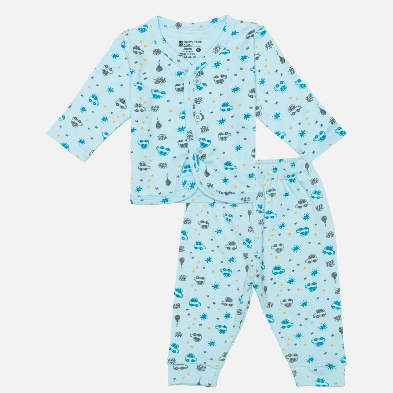 Bodycare Unisex Front Open Pajami Suit Full Sleeves - Assorted