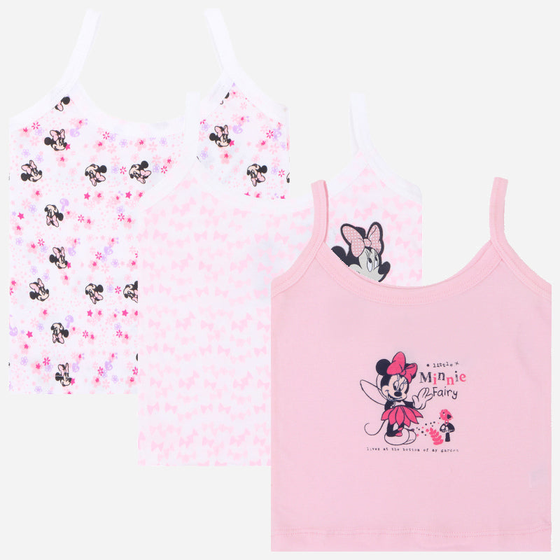 Bodycare Minnie & Friends Girls Vest Dori Neck Sleeveless Pack Of 3