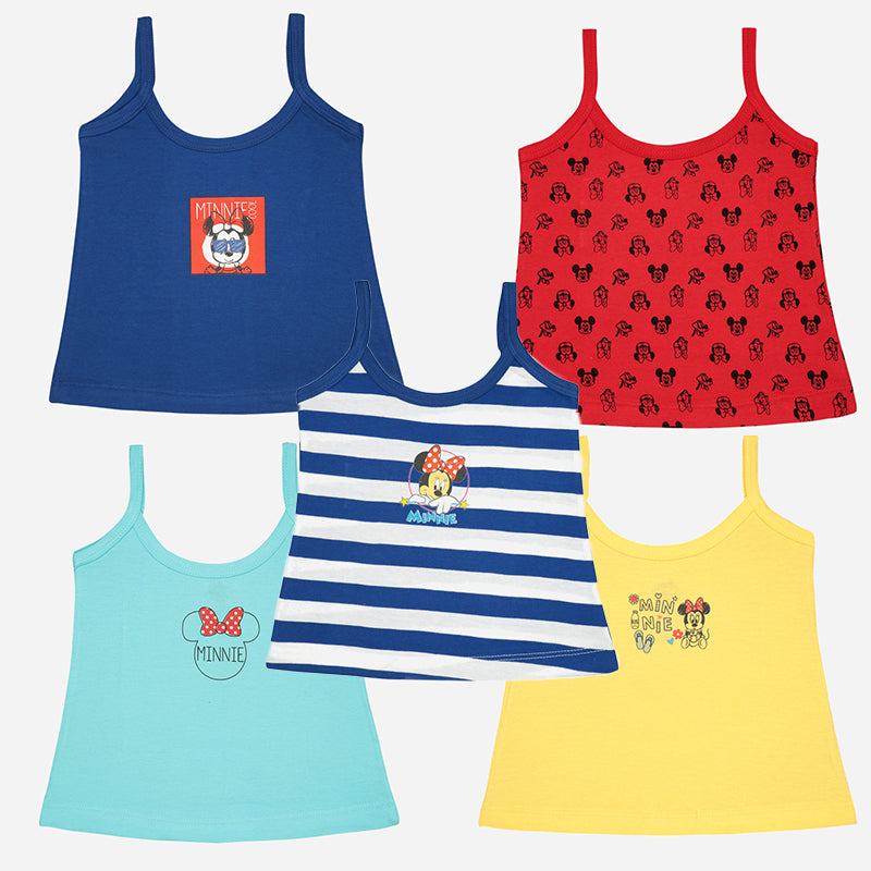 Bodycare Girls Minnie & Friends Printed Camisole Pack Of 5