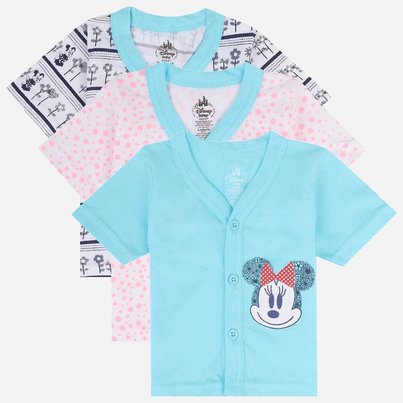 Bodycare Minnie & Friends Girls Vest Dori Neck Half Sleeves Pack Of 3