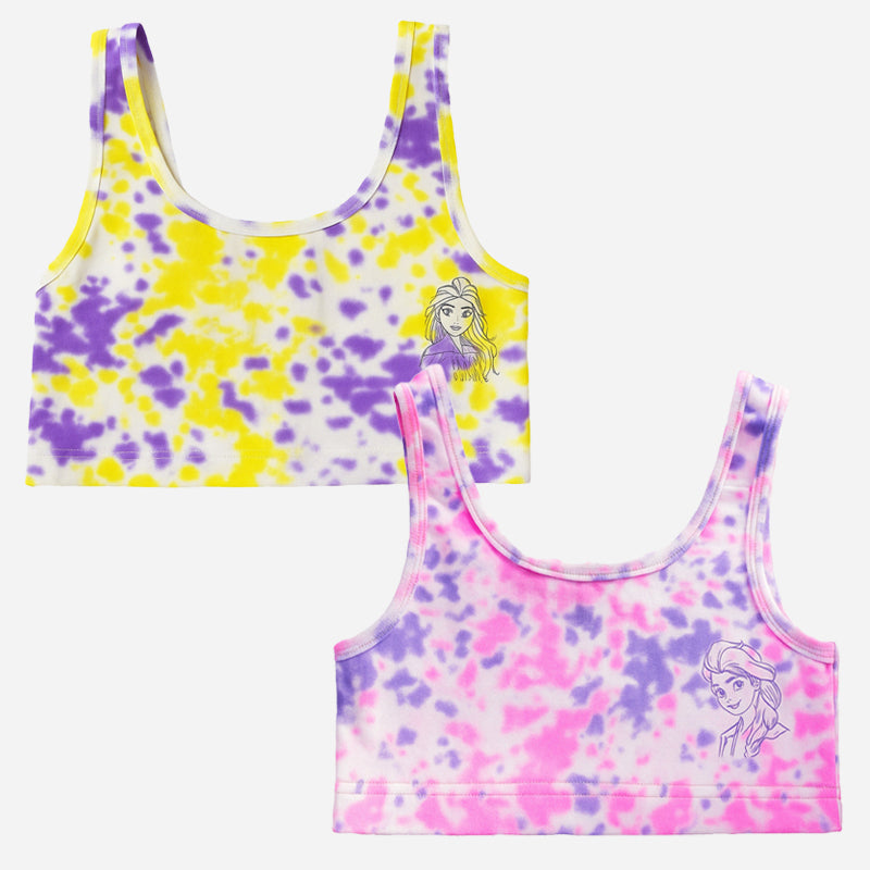 Bodycare Frozen Girls Crop Top Round Neck Sleevesless Assorted - Pack of 2
